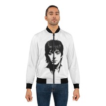 Men's Black and White Paul McCartney Portrait Bomber Jacket - All-Over-Print - $85.49+
