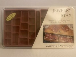 JEWELRY STAX Custom Earring Organizer Made in USA Clear Dust Cover Included - £23.73 GBP