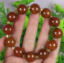 Certified Red 100% Natural A Jade jadeite Φ15mm Bead Bracelet Bangle 06364a - $2,372.42 MXN