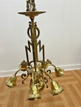 Vintage Hanging Ceiling Light Fixture brass chandelier lamp hollywood re... - $79.99
