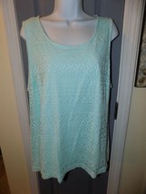 Croft &amp; Barrow Blueish Lace Lined Sleeveless Top Size 1X Women&#39;s EUC - $30.40