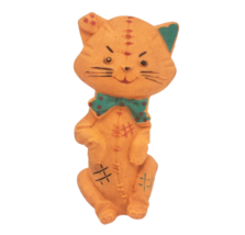 6&quot; Vintage Rubber Vinyl Baby Orange Kitty Cat Kitschy Squeak Squeaker Toy Usa - £26.27 GBP