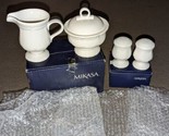 Mikasa French Countryside Sugar &amp; Creamer  And Salt N Pepper Set New Old... - £46.43 GBP