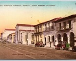 Financière Région Street Vue Santa Barbara Ca Main Coloré Albertype Postale - $44.01