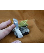 (Y-DUC-451) pair of Ducks blue + green love bird gemstone STONE gem Peru... - $17.75