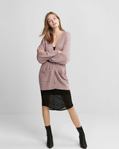 Express Shaker Soft Slub Knit Wedge Cover-Up Light Cardigan Sweater - NWT - £27.64 GBP