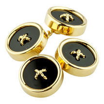 18k Yellow Gold Tiffany &amp; Co. Vintage Onyx Button Cufflinks Great Condition - £1,951.32 GBP