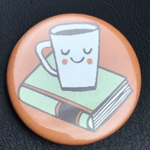 Coffe Book Studying Education Pin Button Pinback Coffee Lover Barista Flair - $12.49