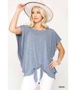 Leopard Jacquard Knit Jersey Top With Front Tie, Ruffled Sleeve - $34.16 CAD