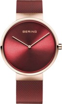 Bering Milanese Strap Red Men&#39;s Watch 14539-363 (Warranty &amp; Fedex 2 Day) - $167.31