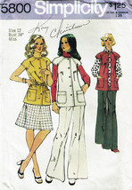Misses&#39; VEST, SKIRT &amp; PANTS 1997 Vintage 1973 Simplicity Pattern 5800 Size 12 - £9.43 GBP