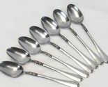 Orleans Cherie Oval Soup Spoons 7 1/4&quot; Stainless Lot of 7 - £35.44 GBP