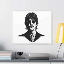 Stretched Canvas Wall Art: Ringo Starr, Black and White Portrait on Premium Canv - £19.82 GBP+