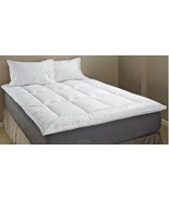 Down Alternative Mattress Topper White Twin 1.5&quot; Gusset Baffled Box Stit... - $105.02 CAD