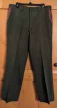 LL Bean Vintage Wool Bird Shooting Pants Leather Pocket Trim Made In USA 35x29.5 - £51.03 GBP
