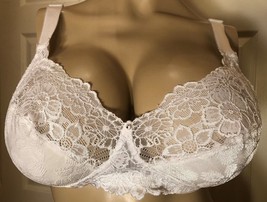 Just My Size JMS 40C Wire Free 1111 White 40 C Unlined COMFORT Lace Bra - £10.98 GBP