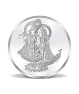 Silbermünze mit BIS-Punze, Radha Krishna, Pfauenfeder, 10 g, 999 rein - £30.96 GBP