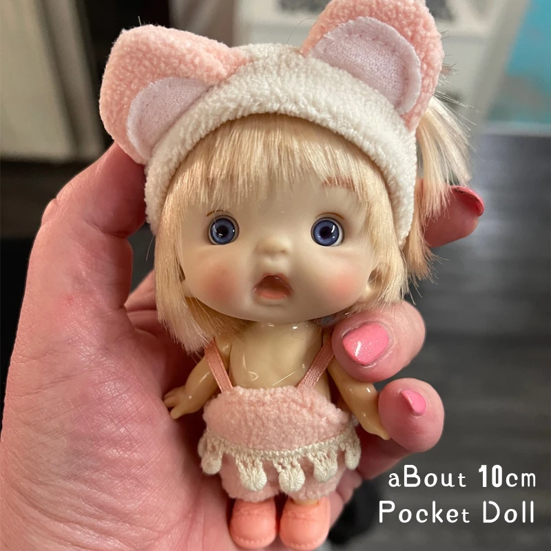 Play 2022 10cm Mini Bjd Doll for Girls OB11 Dolls Clothes Cute Surprise Toy Kawa - £23.05 GBP