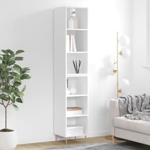 Modern Wooden White High Gloss Tall Narrow Bookcase Shelving Storage Display - £84.00 GBP