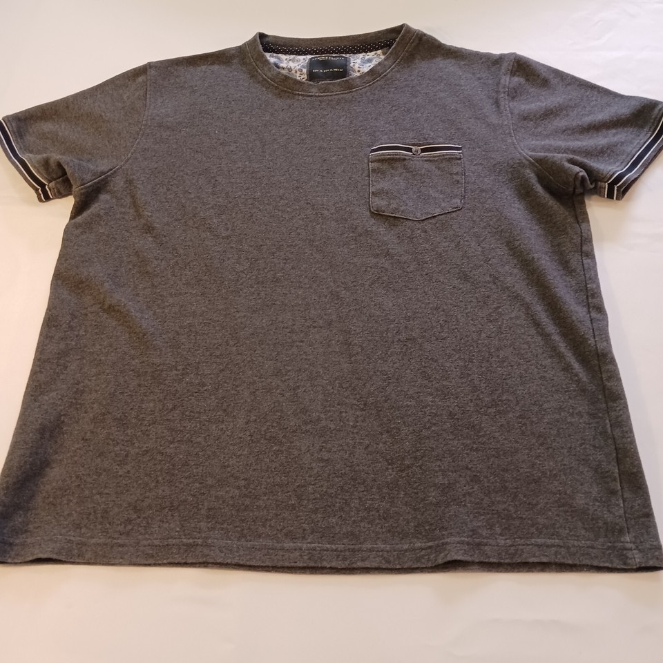 Denim & Flower Ricky Singh Men's Casual Gray T-Shirt Short Sleeve Size XL Item image 2