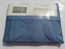 Jcp Home Collection Full Flat Sheet Smoke Blue 200 Tc Smooth Touch Percale - £8.03 GBP