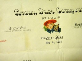 1937 vintage BROWN SHOE co BUSTER BUILT LETTERHEAD st louis il WOLFF gre... - $24.70