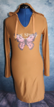 No Boundaries Juniors Brown Free Spirit Hooded Long Sleeve Dress Size S ... - £6.75 GBP