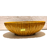 Haeger Pottery MCM Oval 12&quot; Planter Yellow Speckled Ribbed Sides 4020C U... - £15.47 GBP