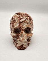 Amber Calcite Skull, Natural Gemstone, Hand Carved Swirling Healing Crys... - $44.54