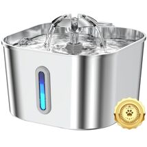 Durable 2.2L Pet Water Fountain - Quiet, Stainless Steel Design for Cats... - $39.55