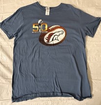 Super Bowl 50 NFL Football T Shirt Blue Size Men’s Size L  Short Sleeve ... - $15.79