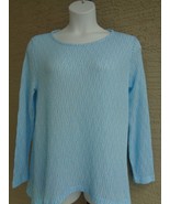 Chelsea &amp; Theodore XL Textured L/S Sharkbite  Sweater  Blue/White msrp $... - £9.30 GBP