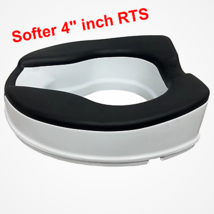 MOBB Healthcare 4-inch Raised Toilet Seat - Softer Black Padded, 350lbs, White - £63.07 GBP