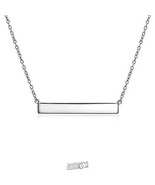 Modern Bar Necklace 16 &quot; chain necklace Silver - £33.61 GBP