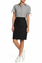 J.Crew Linen Cotton Pencil Skirt Black Skirt Above Knee Workwear Casual SZ 8 New - £31.83 GBP