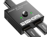Hdmi Switch Splitter 4K@60Hz, Aluminum Bidirectional Hdmi Switcher 2 In ... - $17.99