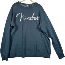 FENDER Guitar Official Sweatshirt Size 2XL Blue Heather Cotton Blend Musician - £15.86 GBP