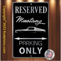Mustang Parking only 8&quot;x12&quot; Brushed Aluminum and translucent Classy Black sign - £15.36 GBP
