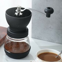 Atillia Manual Coffee Grinder Stainless Steel Ceramic Burrs 13oz Glass Jar - $34.60