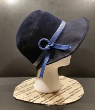 Vintage Black Felt Ladies Hat Blue Band - Dowa New York – Luxuria Italy ... - $29.99
