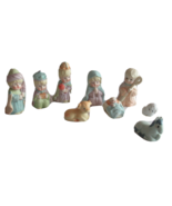 Small Christmas Nativity Set 9 Pieces Porcelain Figurine Baby Jesus Mary... - $443.79 MXN