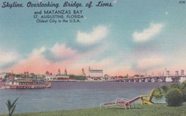 Skyline Bridge of Lions Matanzas Bay St Augustine Florida FL Postcard A25 - $2.99