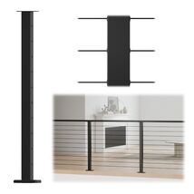 Muzata Black Cable Railing Post 36 Inch 36&quot;x2&quot;x2&quot; Lvl Drilled Surface Mo... - $119.84 CAD