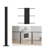 Muzata Black Cable Railing Post 36 Inch 36&quot;x2&quot;x2&quot; Lvl Drilled Surface Mo... - $119.84 CAD