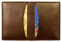 Paul Walter Genuine Leather  Unisex Credit Card Holder Brown with RFID Protected - £8.57 GBP