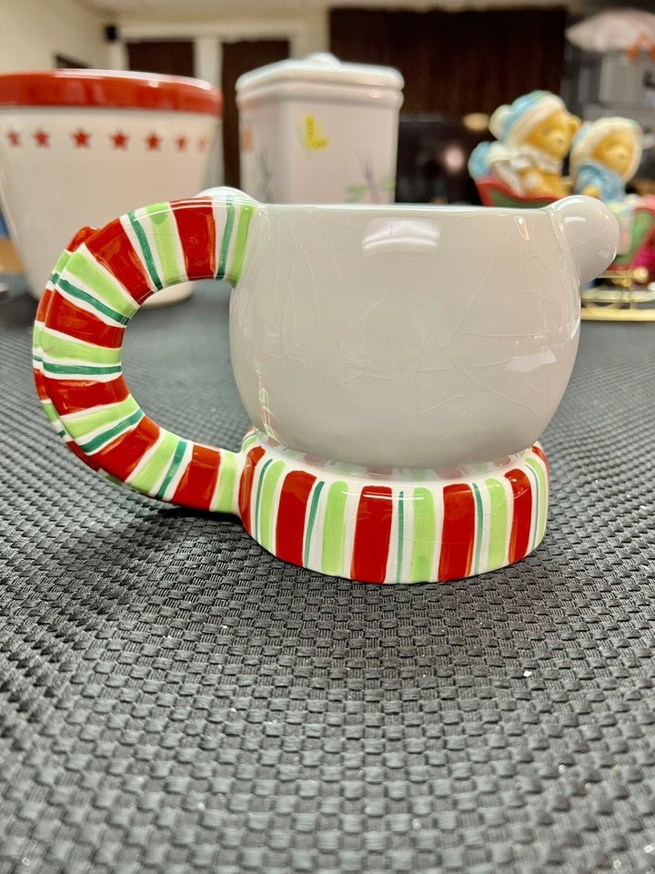 Vintage 3D Polar Bear Mug With Scarf Handle Ceramic Item image 3