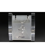 Crossfor Dancing Stone D-3stone Heart 925 Sterling Silver Necklace NYP-585 - $2,292.83 MXN