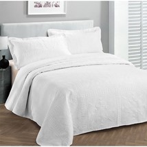 Fancy Collection Luxury Bedspread Coverlet Embossed Bed Cover Solid Over Size Ne - £55.63 GBP