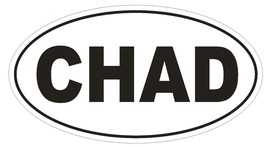 CHAD Oval Bumper Sticker or Helmet Sticker D2137 Country Euro oval - £1.09 GBP+