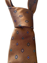 Saks Fifth Avenue Brown With Colorful Diamonds Shaped Design Necktie - $15.00